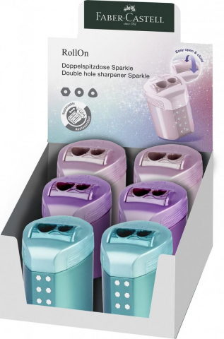 Ascutițori - Ascutitoare dubla Roll On Sparkle Pastel Faber-Castell