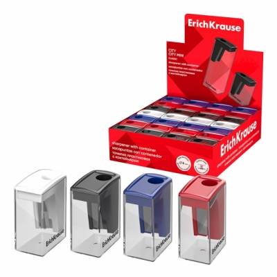 Ascutițori - Ascutitoare plastic City Mini cu container Erich Krause culori diferite