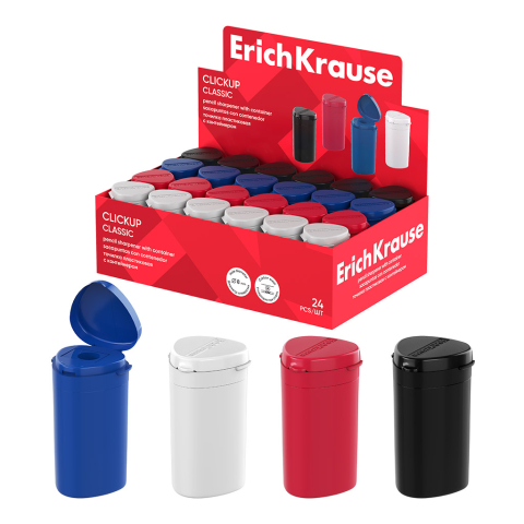 Noutăți Librăria Compas - Ascutitoare plastic cu container ErichKrause ClickUp Classic diverse culori