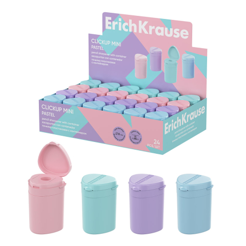 Noutăți Librăria Compas - Ascutitoare plastic cu container ErichKrause ClickUp Mini Pastel diverse culori
