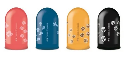 Rechizite școlare - Ascutitoare simpla cu container amprente animale culori diferite