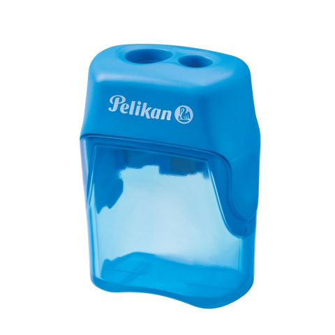 Rechizite școlare - Ascutitoare Pelikan V-blade plastic dubla, cu container, diverse culori