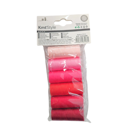 Noutăți Librăria Compas - Ata pentru cusut 80m roz/rosu 6 buc/set Kmt Style
