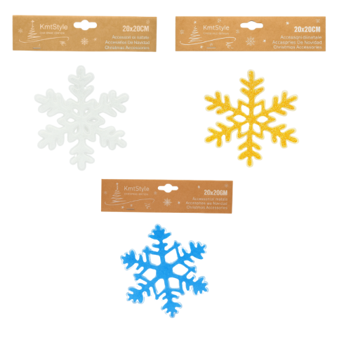 Noutăți Librăria Compas - Autocolant Fulg de nea cu glitter 20x20 cm