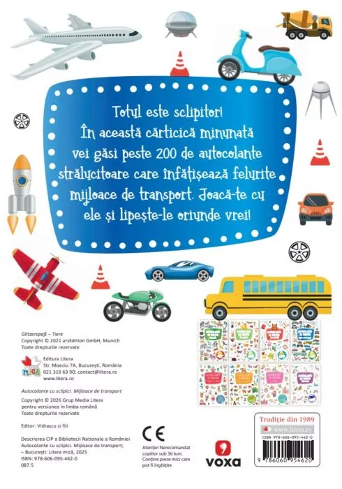 Autocolante cu sclipici. Mijloace de transport [1]