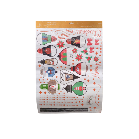 Accesorii craft de Crăciun - Autocolante de Craciun 45x60 cm globuri si lampi becuri decorative