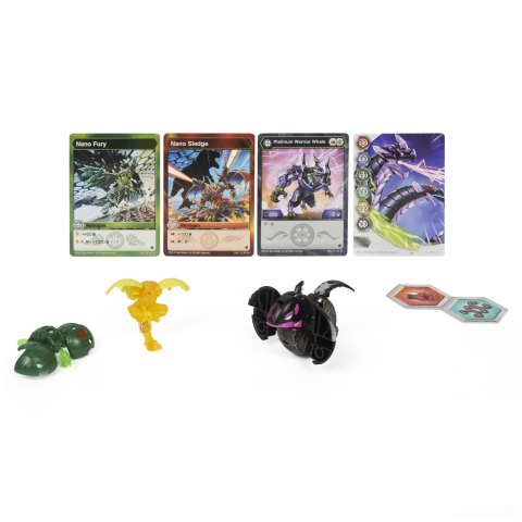 BAKUGAN PLATINUM POWERUP S4 WARRIOR WHALE NANO FURY SI NANO SLEDGE [1]