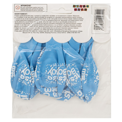 Baloane 2.8 g It's a boy 8 buc set albastru cu alb [2]