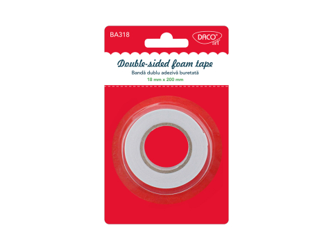 Benzi adezive și dispensere - Banda dublu adeziva buretata 18mm x 200mm Daco