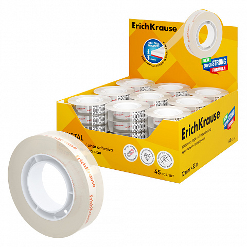 Noutăți Librăria Compas - Banda adeziva ErichKrause Crystal 12 mm x 33 m transparenta