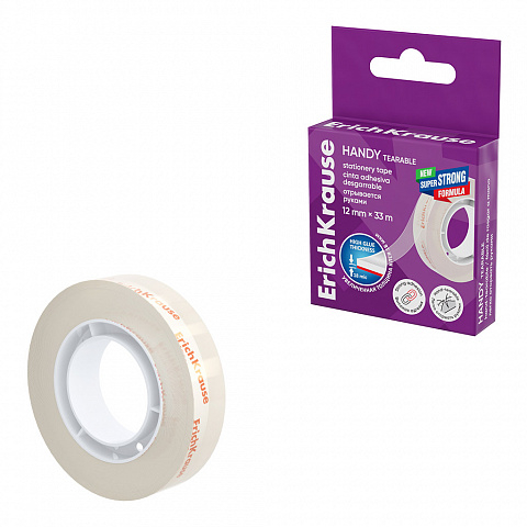 Noutăți Librăria Compas - Banda adeziva ErichKrause Handy Tearable 12 mm x 33 m transparenta