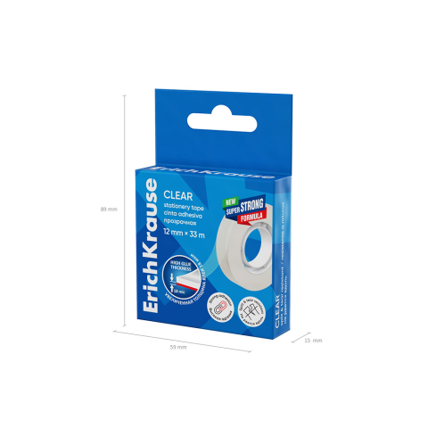 Banda adeziva ErichKrause Clear 12 mm x 33 m transparenta [4]
