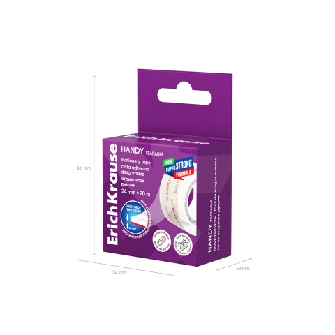 Banda adeziva ErichKrause Handy Tearable 24 mm x 20 m transparenta [4]