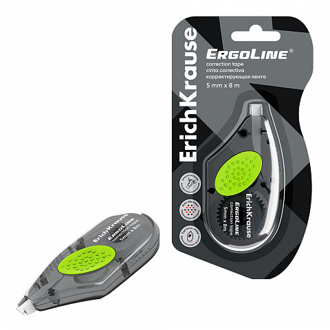 Noutăți Librăria Compas - Banda corectoare ErichKrause ErgoLine 5 mm x 8 m gri
