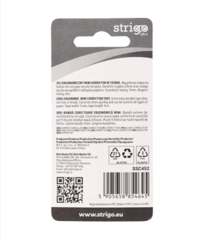 Banda corectoare Strigo Mini 5mm x 6m galben [1]