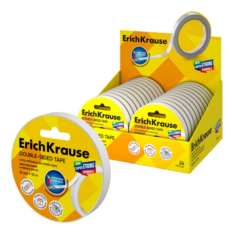 Benzi adezive și dispensere - Banda dublu adeziva 12mm x 10m Erich Krause