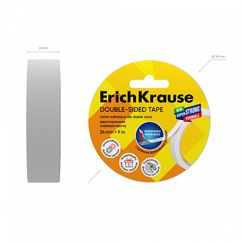 Banda dublu adeziva ErichKrause 24 mm x 9 m transparenta [1]