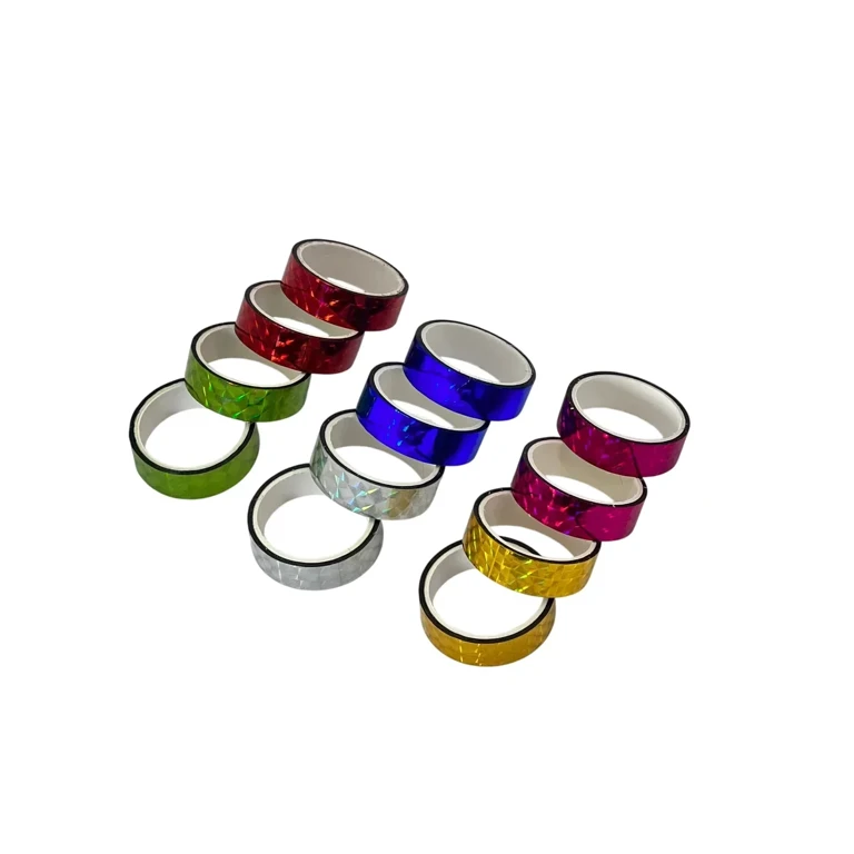 Set 10 benzi adezive holografice colorate  sclipitoare 10 bucati  3 m x 1.5 cm [1]