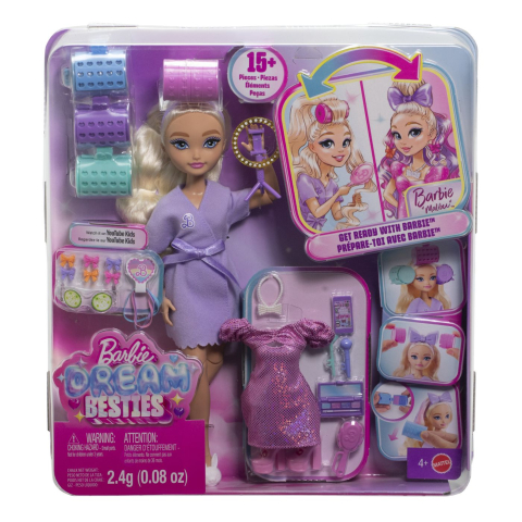 Păpuși și accesorii - BARBIE DREAM BESTIES SET PAPUSA BARBIE MALIBU PREGATESTE-TE CU BARBIE