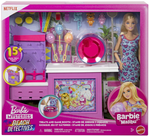Păpuși și accesorii - Set de joaca - Barbie Mysteries Beach Detectives - Barbie Malibu cu accesorii
