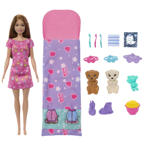 BARBIE PAPUSA BARBIE FAMILY SET PETRECERE CU 2 CATELUSI COLOR CHANGE [1]