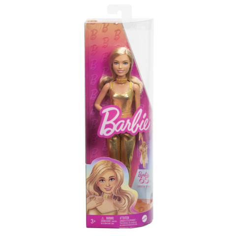 Păpuși și accesorii - BARBIE PAPUSA BARBIE FASHIONISTAS BLONDA CU SALOPETA AURIE