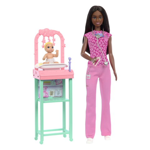 BARBIE SET DE JOACA PAPUSA BARBIE BRUNETA FACE CARIERA PEDIATRU [2]