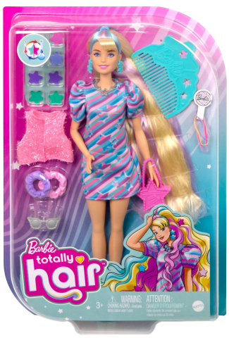 Păpuși și accesorii - Papusa Barbie Totally Hair - Blonda