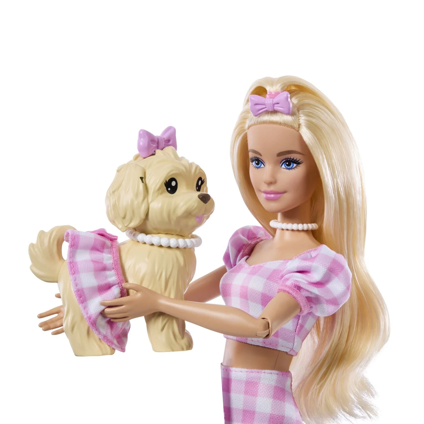 Barbie Twinning Looks Set Papusa Barbie Blonda si Catel cu Accesorii [4]