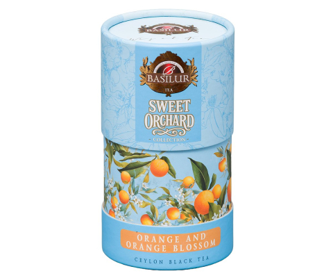 Noutăți Librăria Compas - Ceai Basilur Sweet Orchard Orange and Orange Blossom albastru 75g