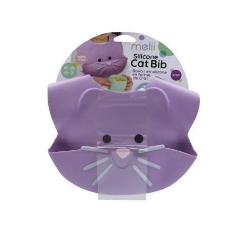 Accesorii hrănire bebe - BAVETA SILICON, MELII, MODEL PISICA