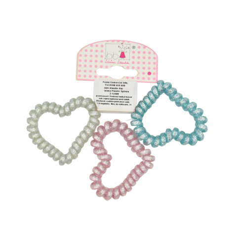 Accesorii pentru păr - Elastic par spirala inima 3/set bb Klostermann