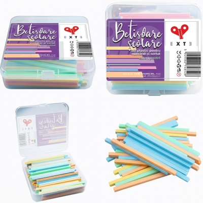 Noutăți Librăria Compas - Betisoare din plastic scolare Exte pastel 100 buc/set