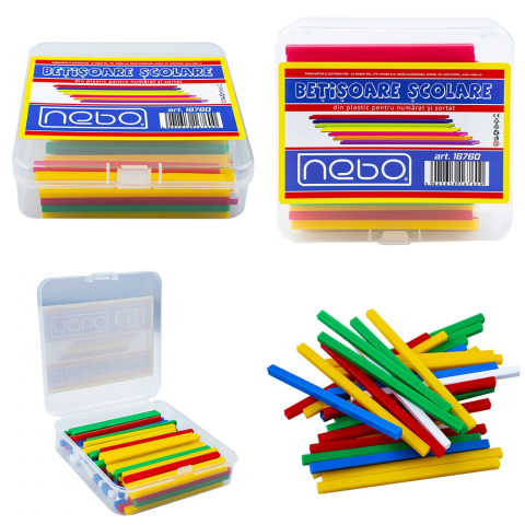 Socotitori și bețisoare pentru numărat - Betisoare scolare din plastic 100 buc/set Nebo