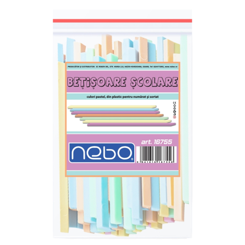 Rechizite școlare - Betisoare scolare din plastic culori pastel 100 buc /set Nebo
