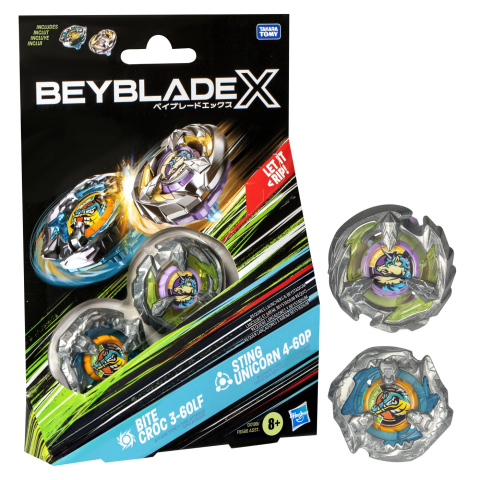 BEYBLADE X PACHET DUO BITE CROC 3-60LF SI STING UNICORN 4-60P [2]