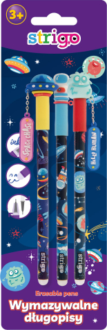 Rechizite școlare - Blister Strigo pix cerneala termosens Space 3 buc /set