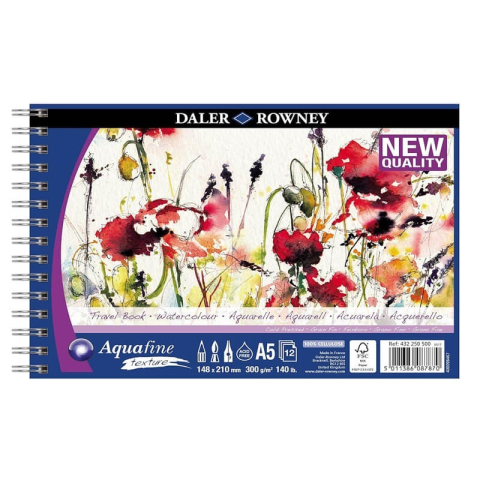 Blocuri și caiete desen artistic - Bloc Aquafine fina 300g A5 12 foi Daler Rowney