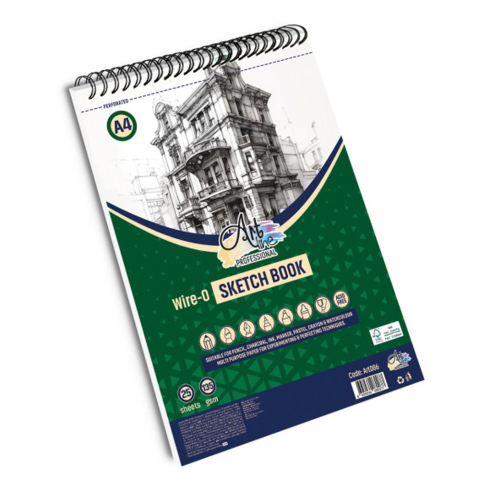 Artă și creativitate - Bloc de desen si schite cu spira A4 135g 25 file Artline