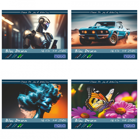 Artă și creativitate - Bloc desen A4 16 file 250g Nebo