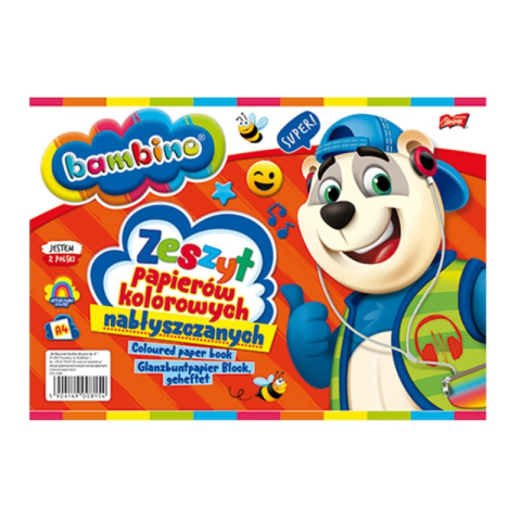 Rechizite școlare - Bloc hartie lucioasa colorata A4 Bambino