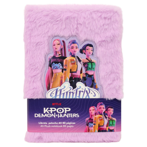 Planificare și agende - Bloc notes pufos A 5 80 pag roz K-Pop Demon Hunters Energy