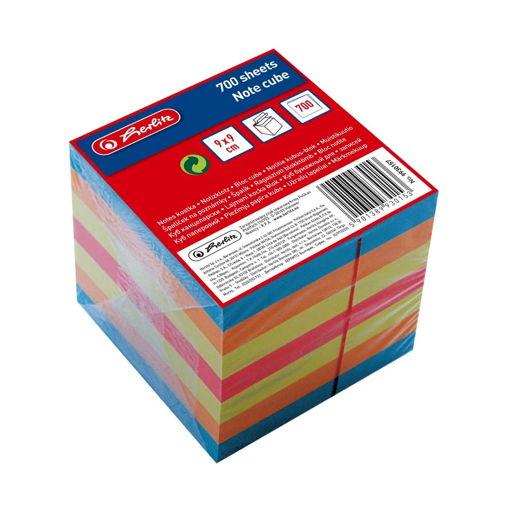 Notes și cuburi memo - Cub notite 700 file multicolor Herlitz