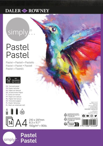 Blocuri și caiete desen artistic - Bloc pastel A4 150g 14 file Daler-Rowney Simply