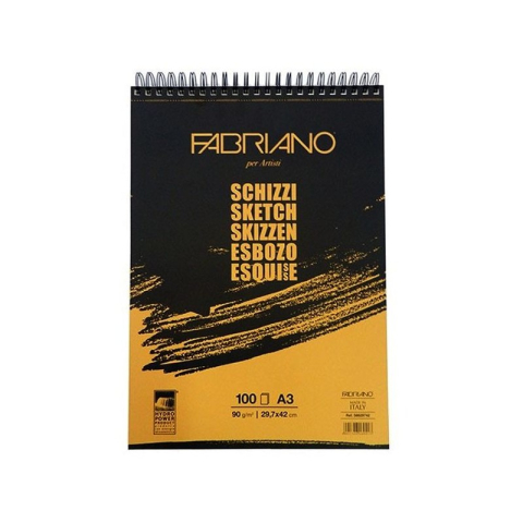 Blocuri și caiete desen artistic - Bloc desen Schizzi Fabriano 100 foi 90gr A3