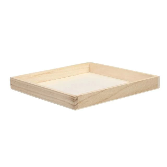 Decorațiuni de interior - Tavita patrata din lemn 25x25x3 cm natur