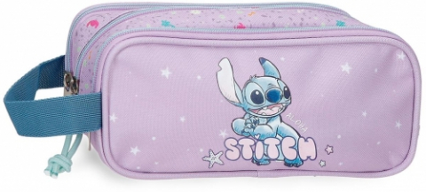 Promoții de Toamnă - Borseta mana fete Disney Lovely Stitch 3 compartimente lila 22x10x9 cm
