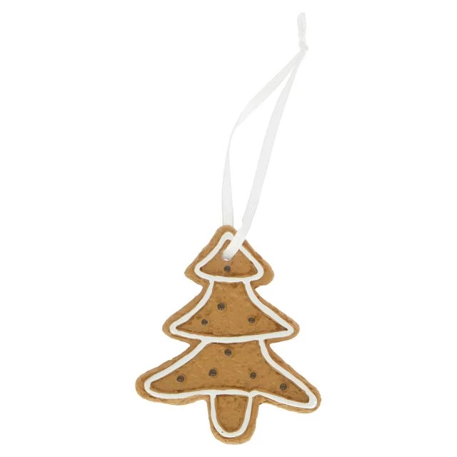 Ornamente suspendate - Brad turta dulce cu agatatoare 5.9x0.7x6.9 cm rasina maro/alb