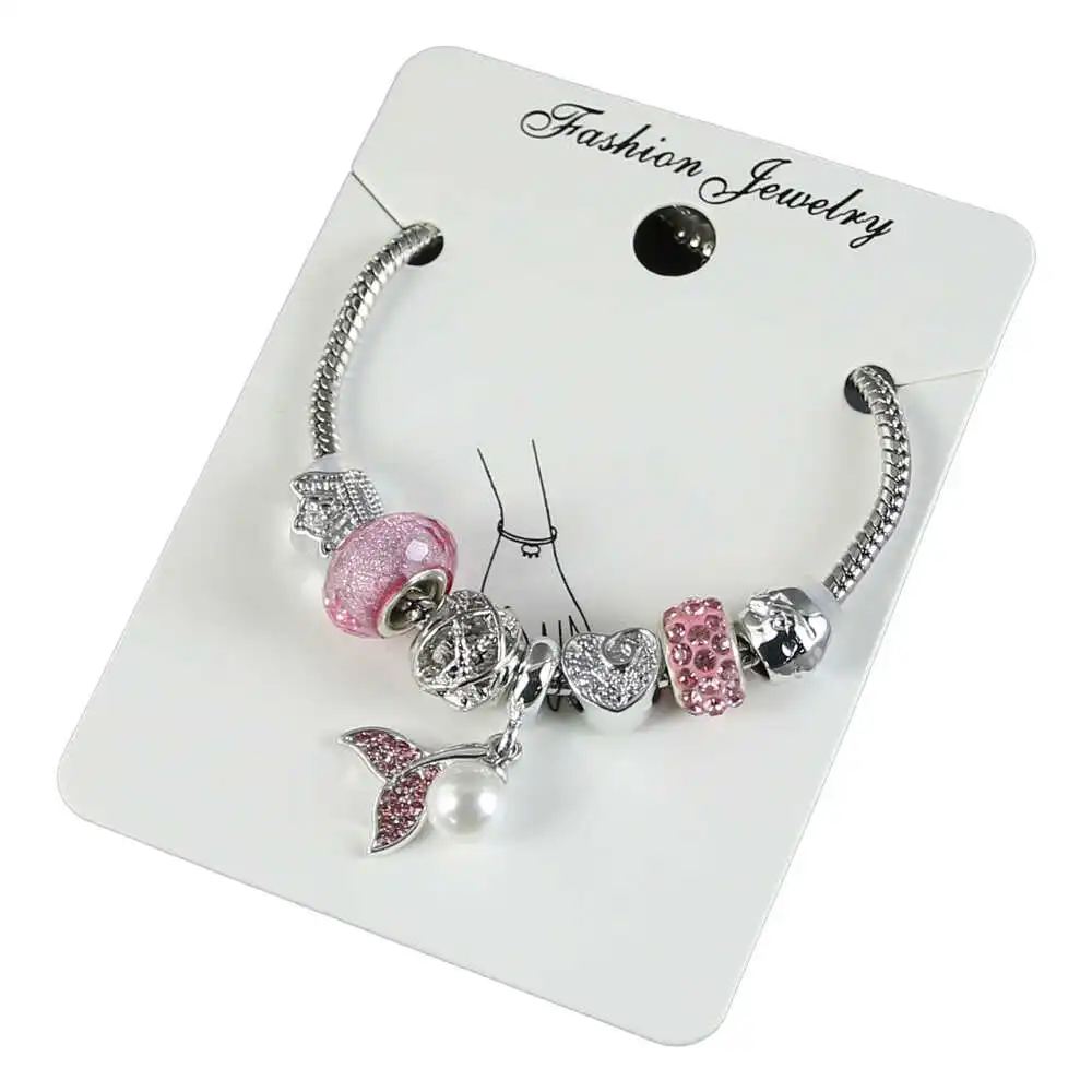 Accesorii personale și beauty - Bratara cu pandantive si margele roz