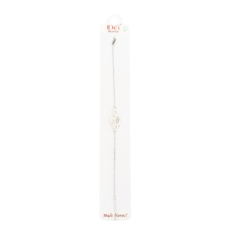 Accesorii personale și beauty - Bratara argintie cu pandantiv cheia sol 20 cm